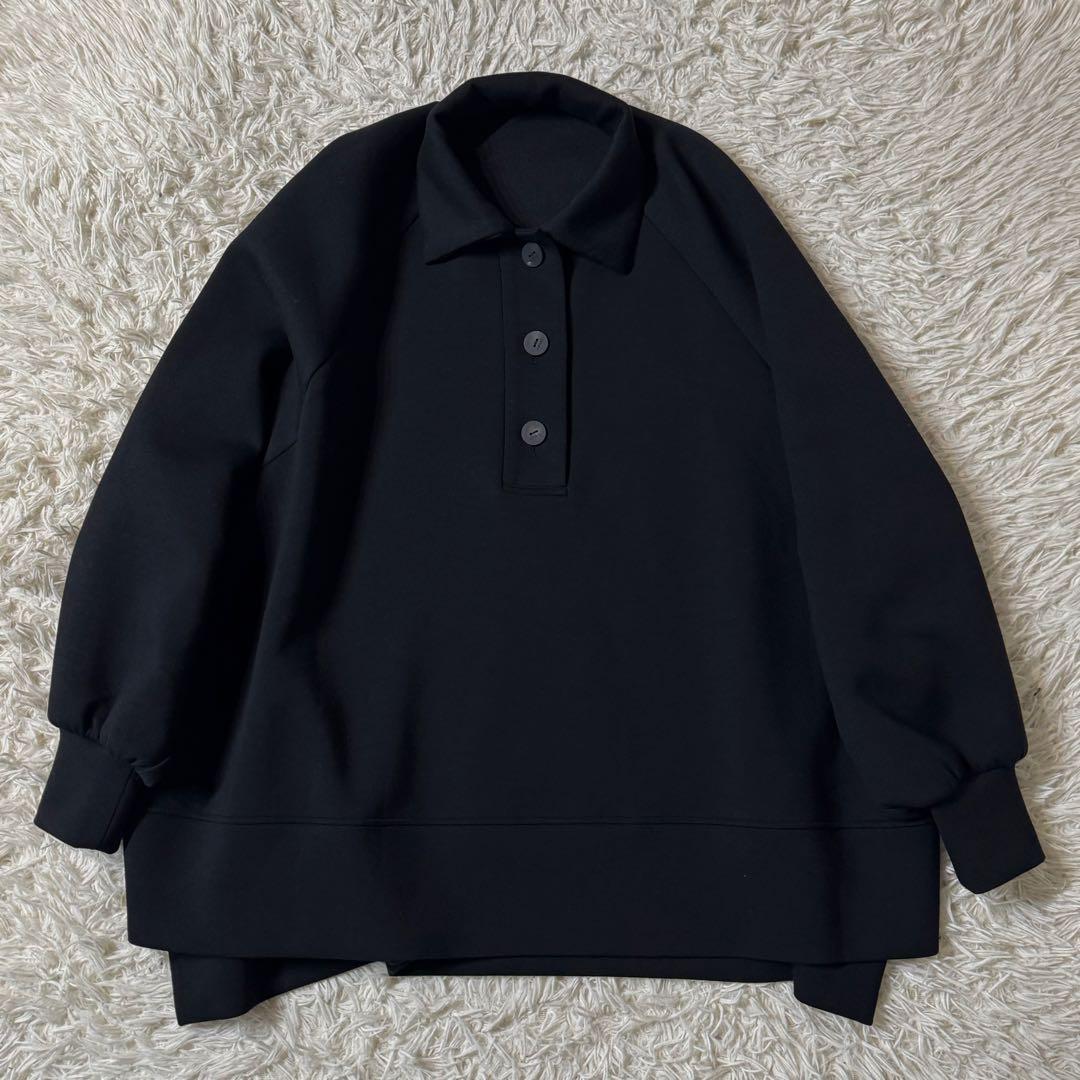 【美品 24SS】ルフィル ソフトダンボールポロトップス　シャツ　ブラック