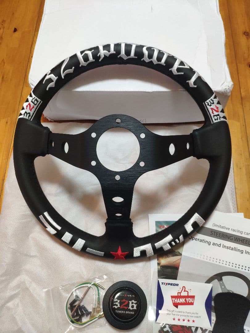 新品・未使用 俺たちトチクルッテルぜっ!! 革 ステアリング