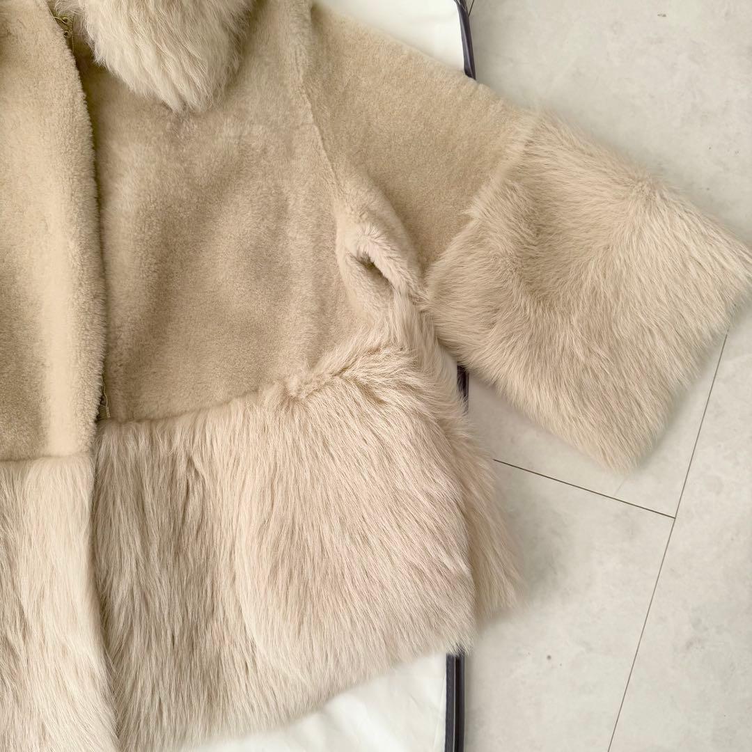 美品 ドゥロワー DRAWER ムートンコート 2way ジャケット36