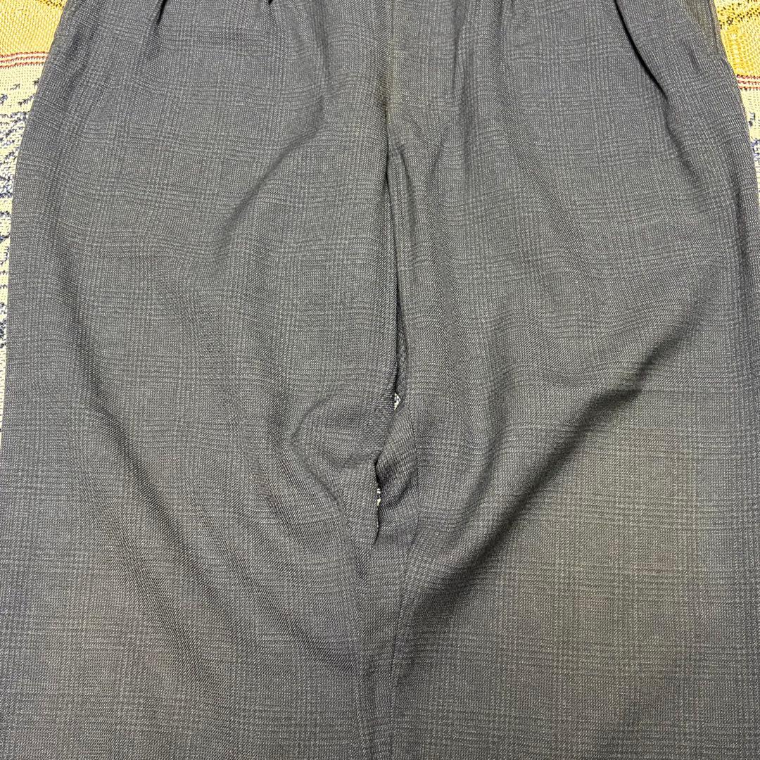 40s 50s 極太 ウール チェック スラックス ベルト付き ギャバジン