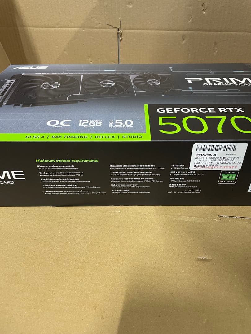 ASUS RTX5070 搭載 ビデオカード PCIe 5.0 12GB
