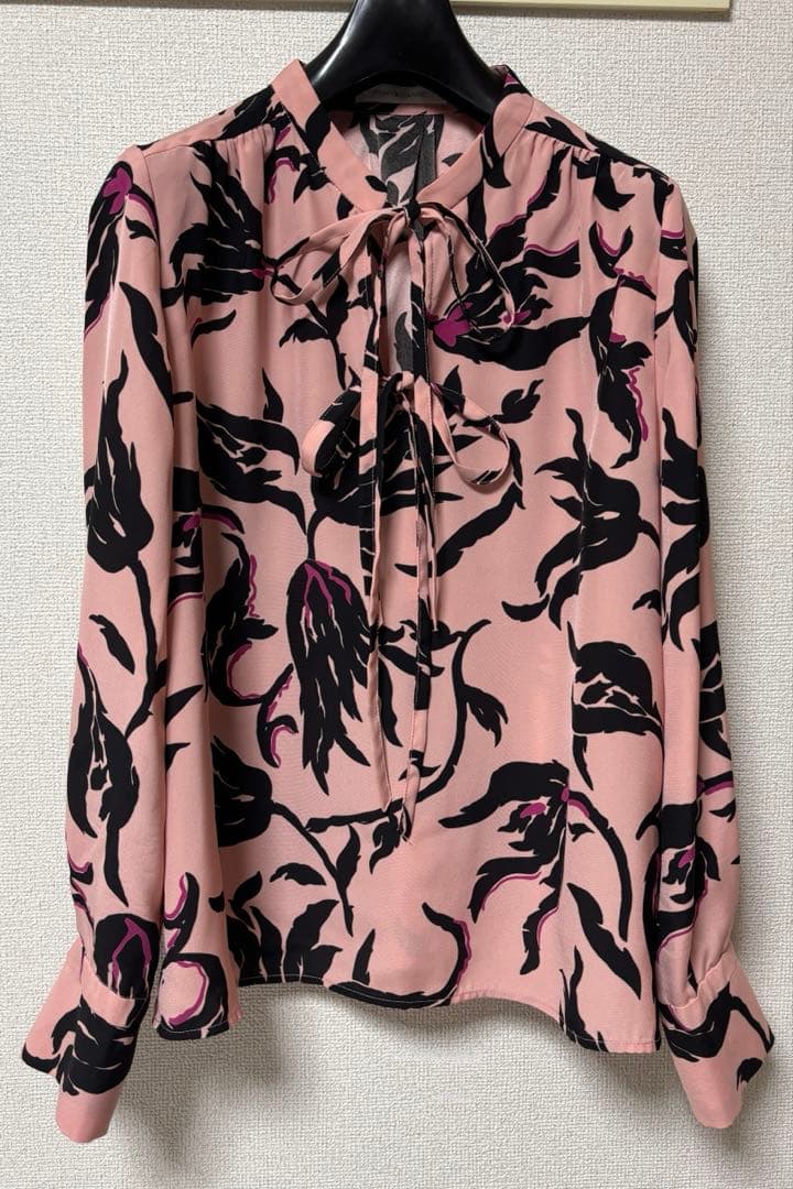 ピンキーアンドダイアン◆フラワープリントブラウス ピンク 38