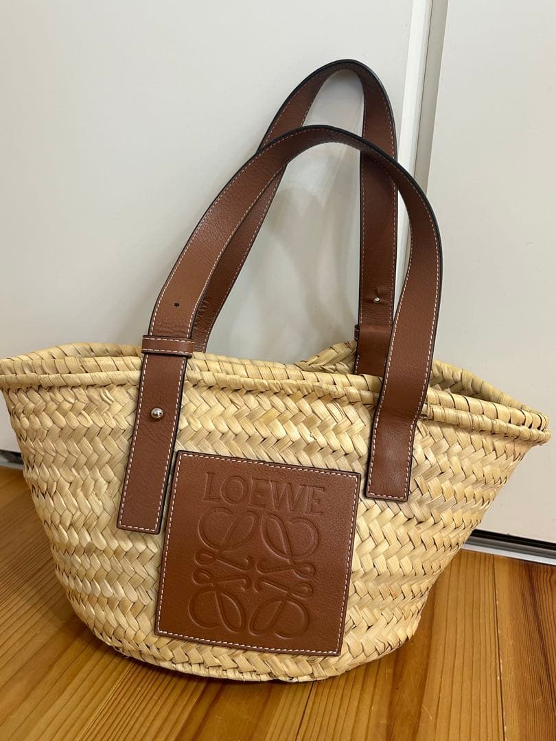LOEWE かごバッグ ストロー レザー　スモール