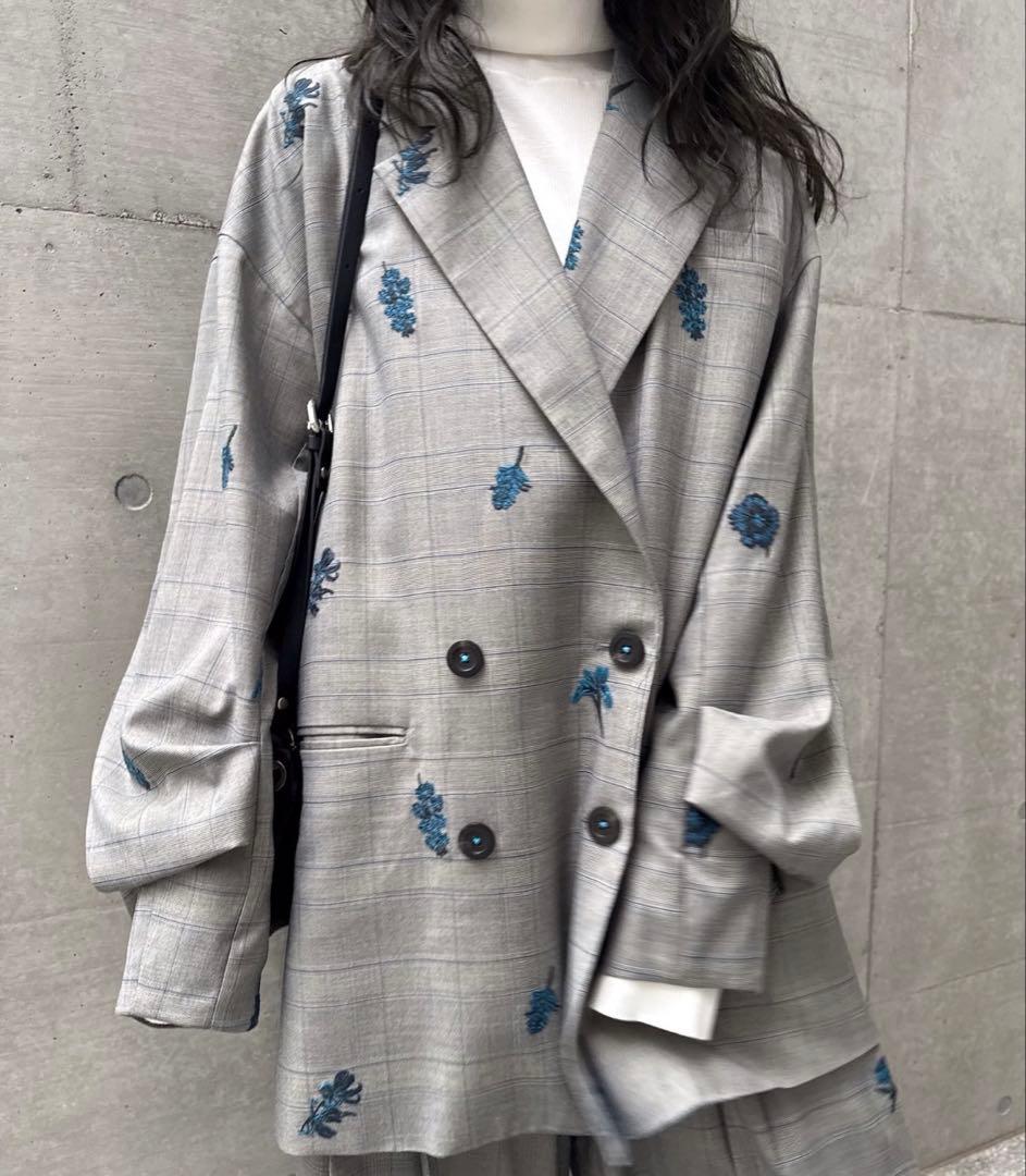 ジャケット・アウター Ameri CHECK FLOWER PAPA JACKET M