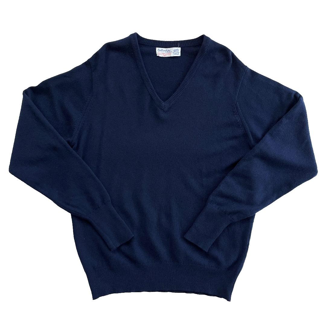 【Vintage】BALLANTYNE Vネックセーター 46 紺 ネイビー