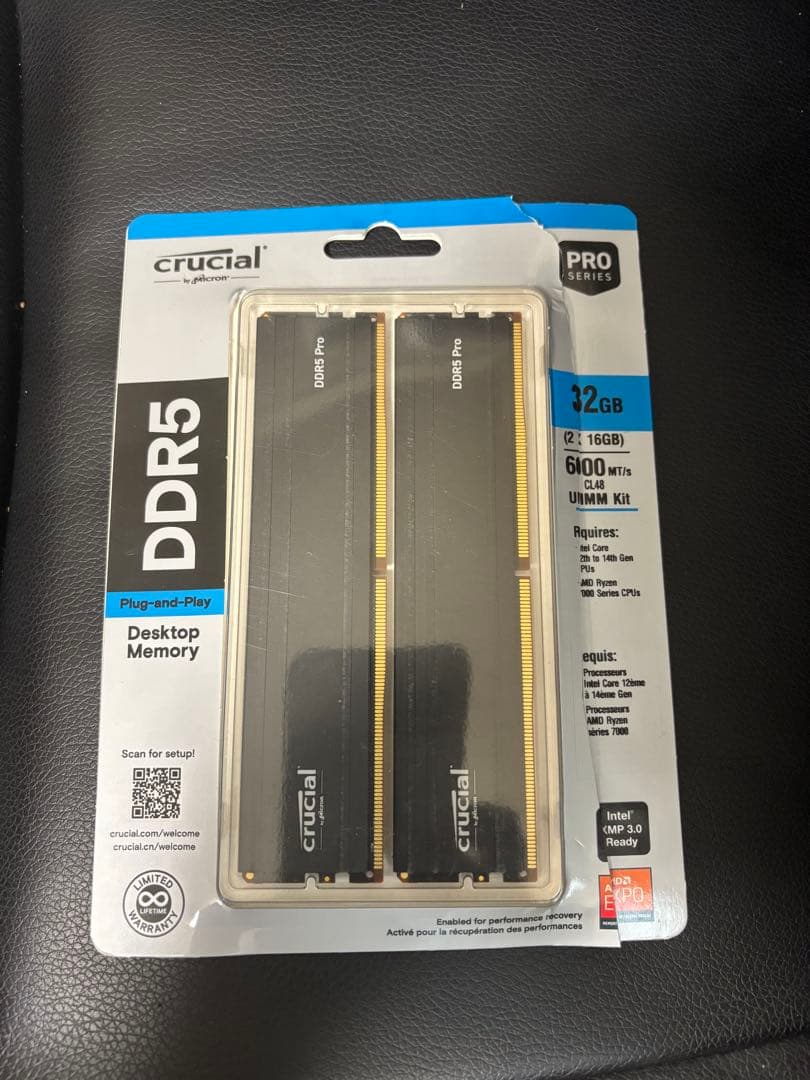 美品 Crucial Pro DDR5 32GB（16×2）6000MT/s