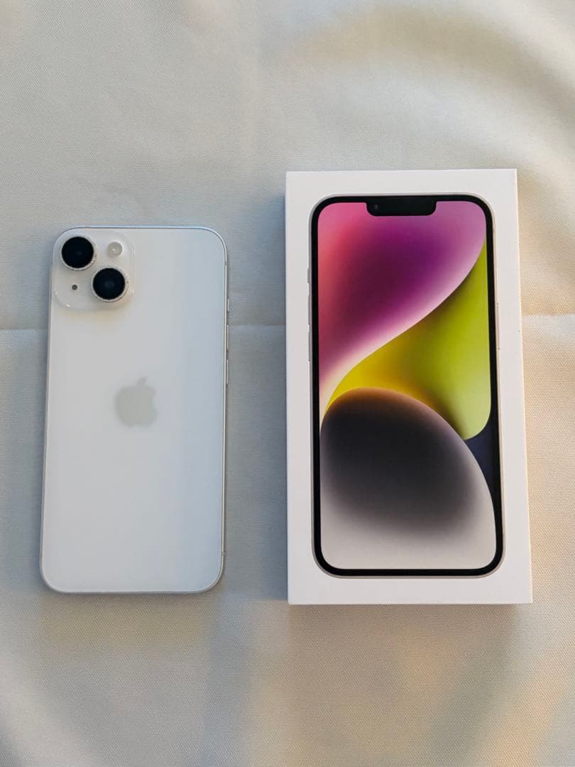 iPhone14 128GB ホワイト　SIMフリー　箱あり