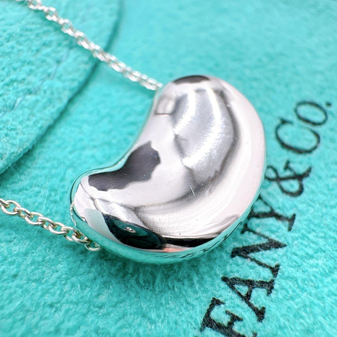 極美品 オールドティファニー ビーン ラージ ネックレス シルバー925