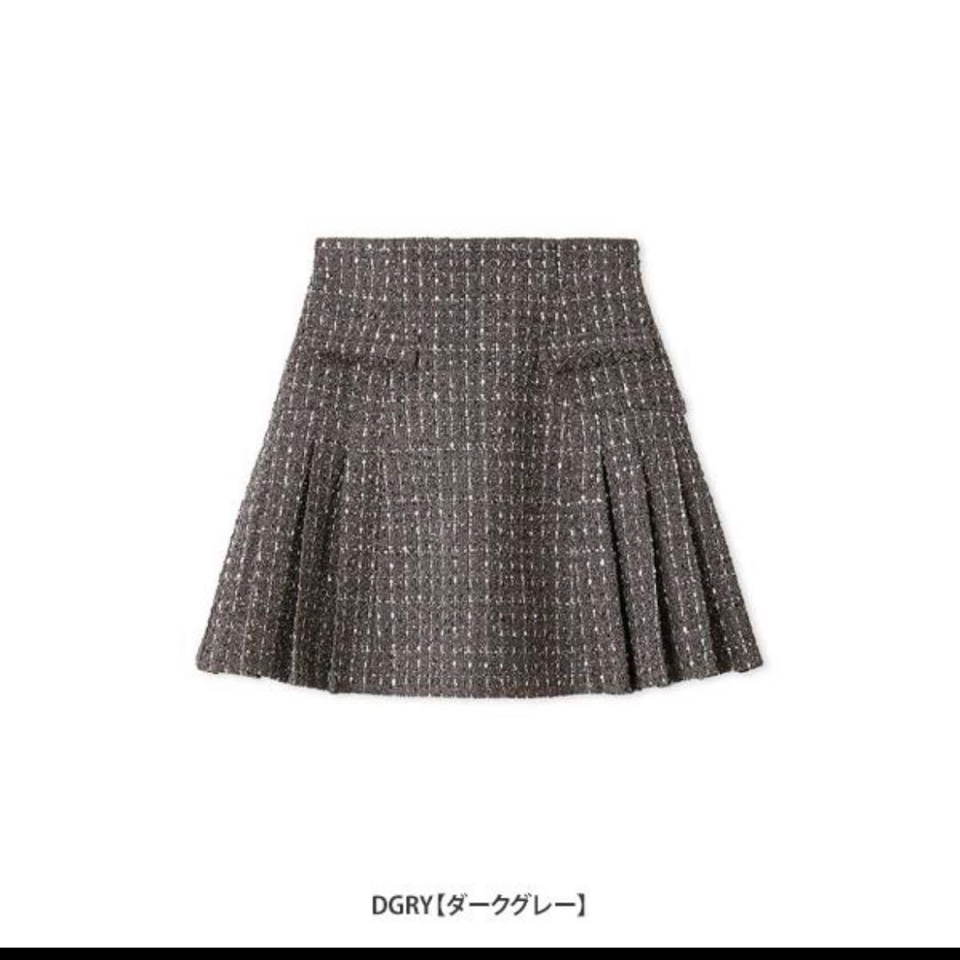 snidel サイドプリーツツイードミニスカート