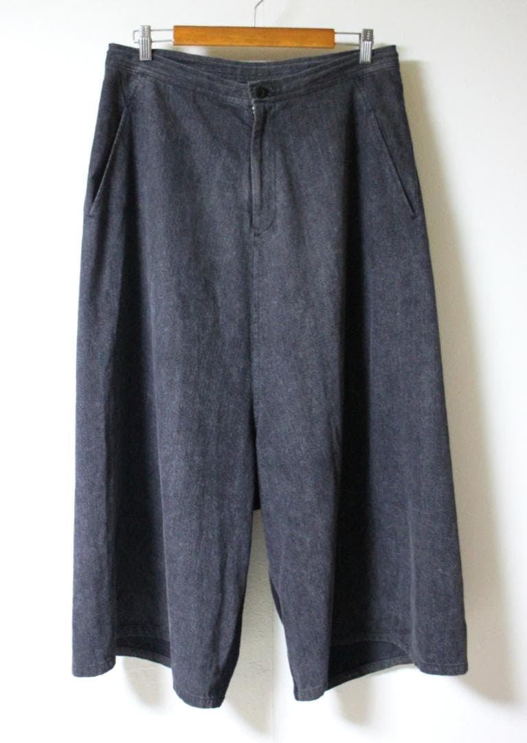 Y's（ワイズ）ブラックデニム×ウール 切替 サルエルパンツ 2 ヨウジヤマモト