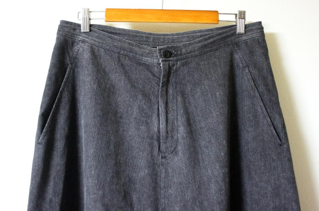 Y's（ワイズ）ブラックデニム×ウール 切替 サルエルパンツ 2 ヨウジヤマモト