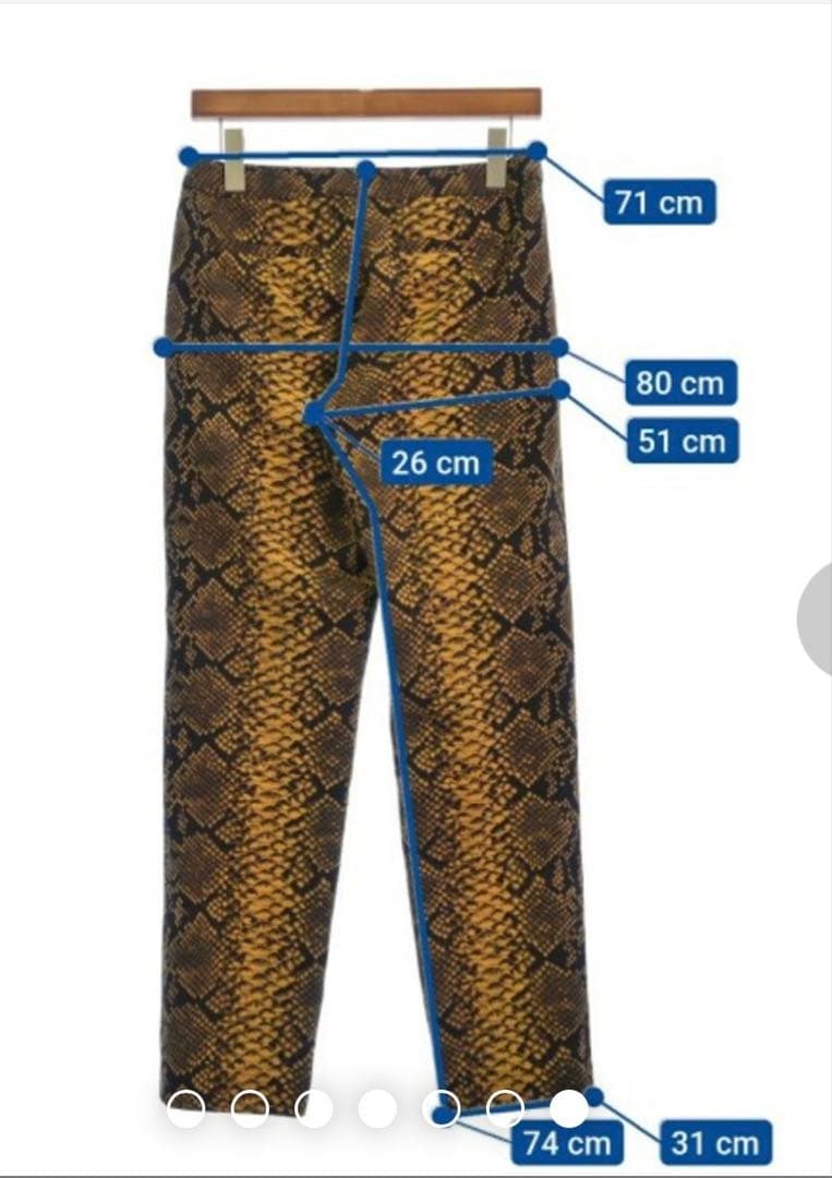 DRIES VAN NOTEN ヘビ柄パンツ ゴールド・ブラック　34