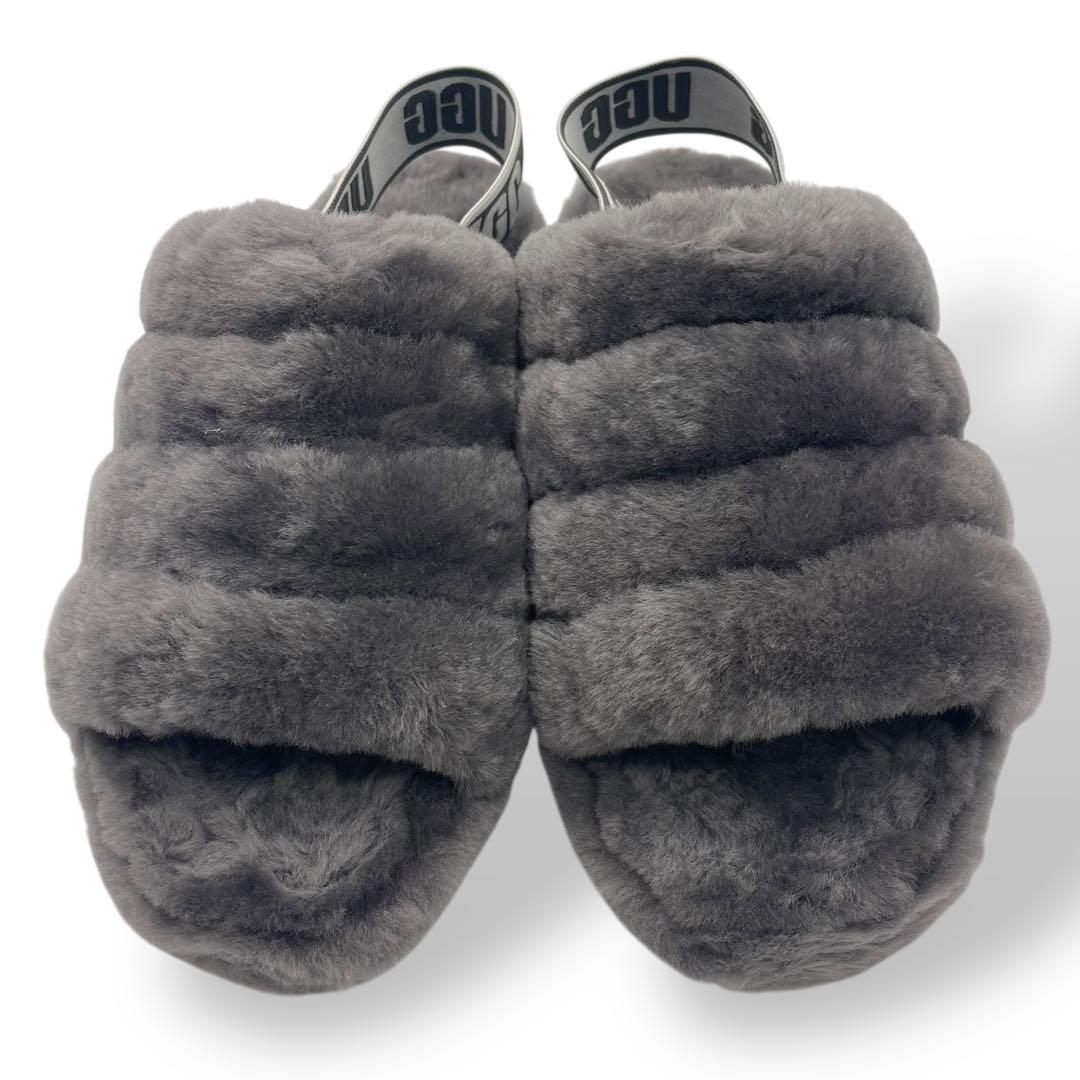 未使用級　アグ　FLUFF YEAH BLING ムートン　サンダル　グレー