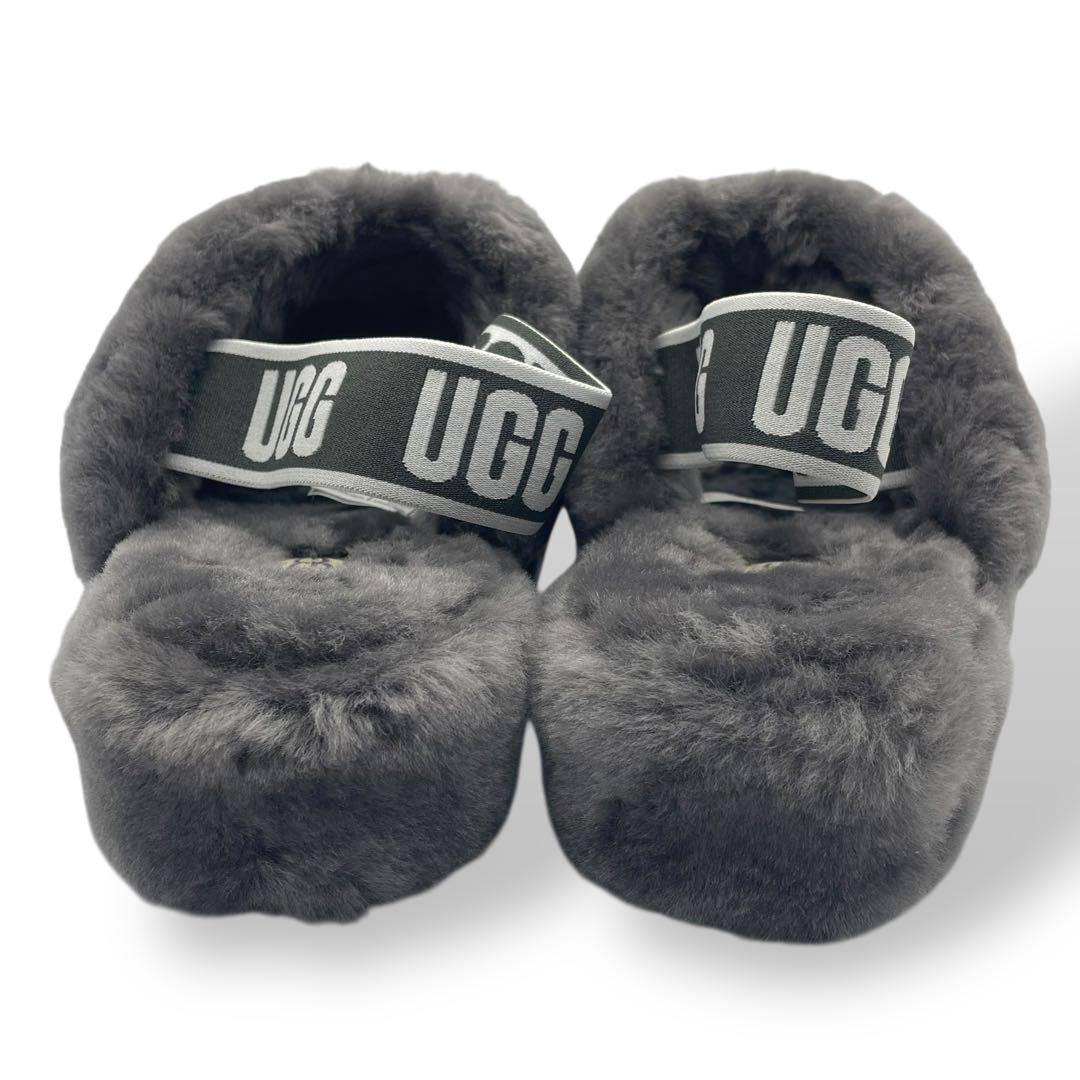 未使用級　アグ　FLUFF YEAH BLING ムートン　サンダル　グレー