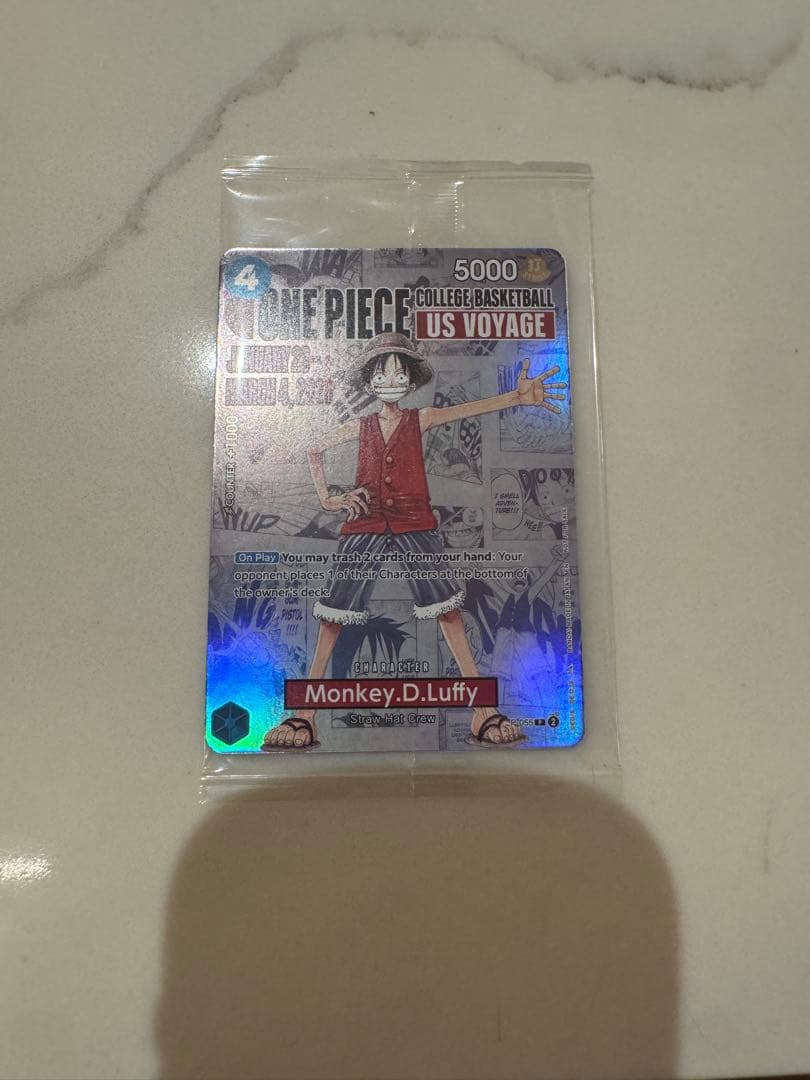 【未開封】ワンピースカード ルフィ バスケ カレッジ　プロモーションカード　1枚