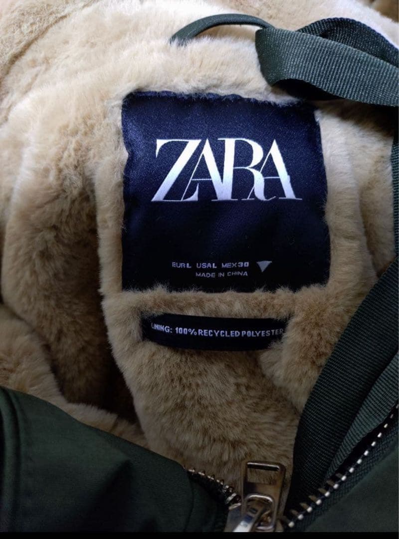 ZARA ファー付きモッズコート Lサイズ ライダース　ニット　セット売り