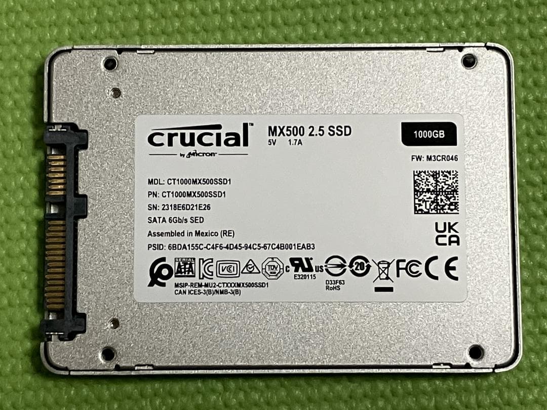 内蔵型SSD crucial MX500 2.5 SSD 1000GB