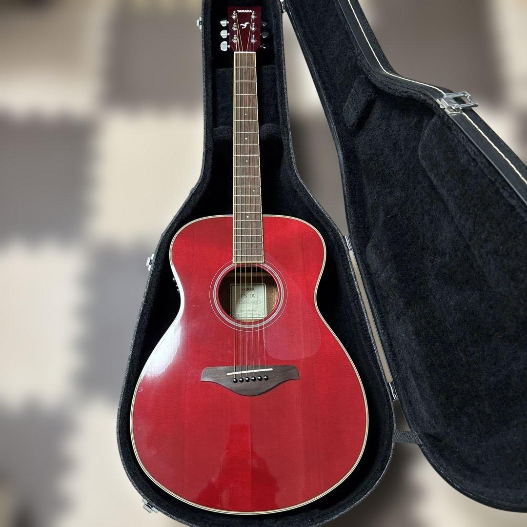 YAMAHA FS-TA レッド アコギ トップ単板（訳あり）ハードケース付き