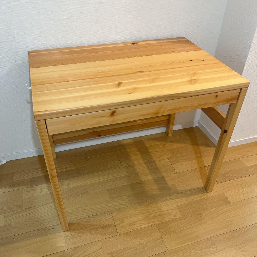 無印　パイン材デスク　幅86cm 無印良品　学習机　引き出し