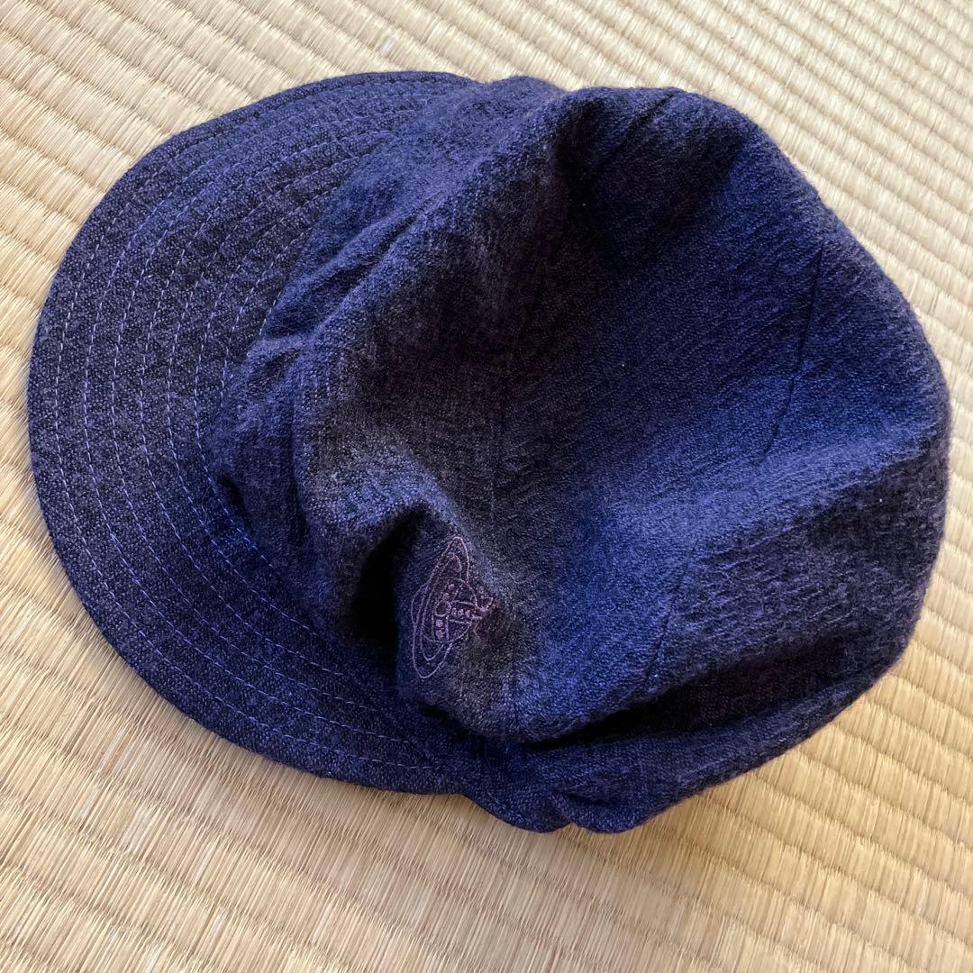 ヴィヴィアンウエストウッド　帽子　キャスケット　紫