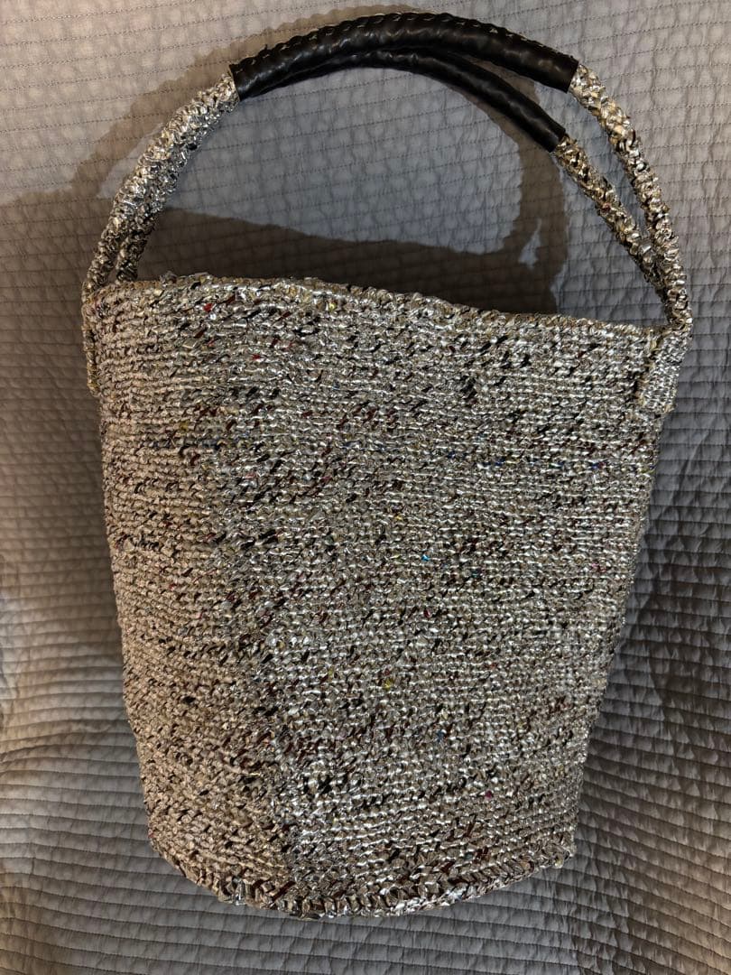 RECTANGLE レクタングル サイザルバッグ シルバー コラボ（美品）