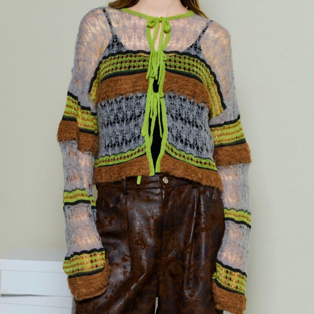 maison special 2way リボンカーディガン