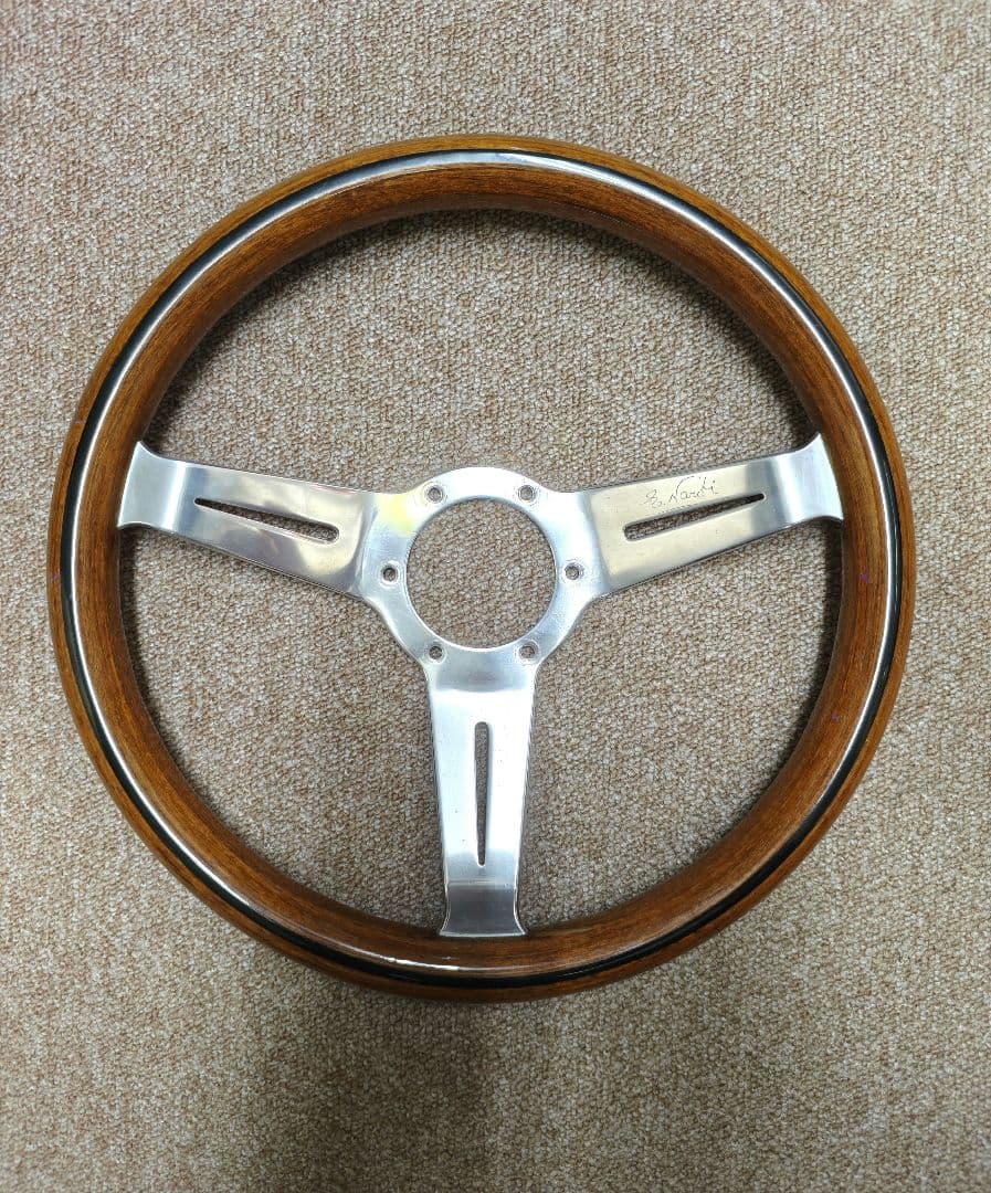 【当時物良品】NARDI ナルディ クラシック ウッドステアリング 約33cm