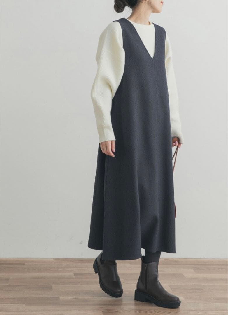 新品タグ付き　DOORS メランジBACKタックフレアジャンスカ