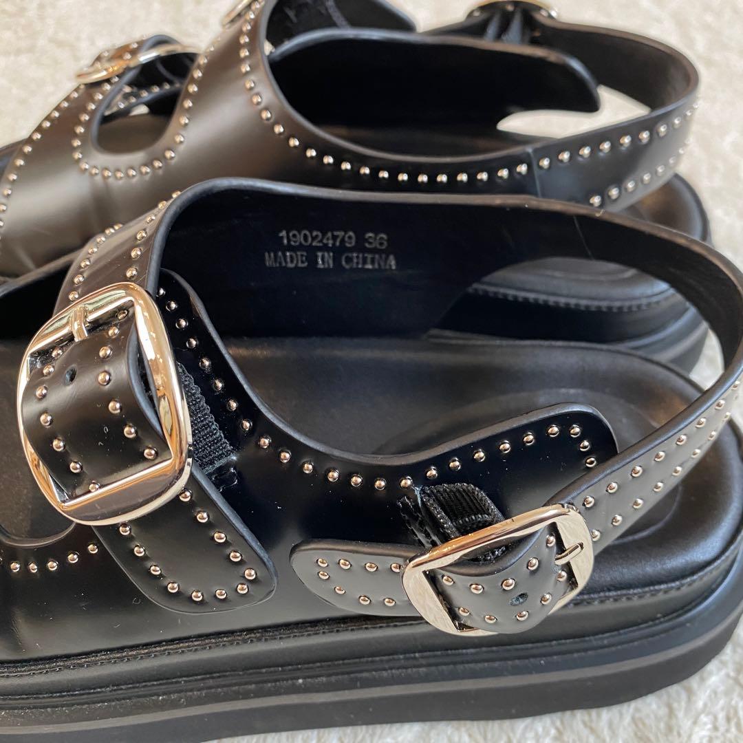 モヒ　厚底サンダル　スタッズ　23センチ