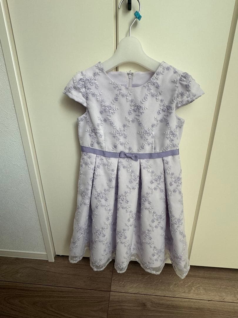 卒園式、入学式薄紫用フラワー刺繍ドレスとジャケットpetitmain