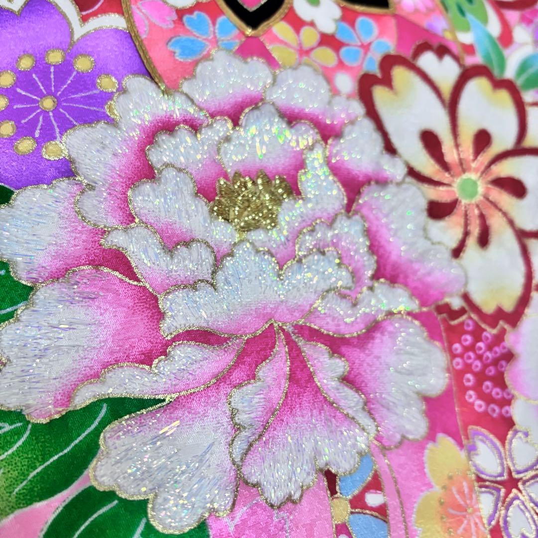 《新品》正絹 華やかな刺繍入❗️お宮参り 産着 襦袢付 新品たとう紙付 ピンク