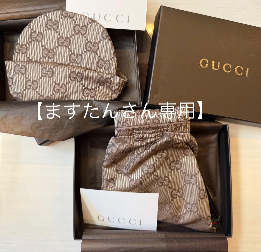 【ますたんさん専用】GUCCI GGパターン ベージュ キャップ&コートセット