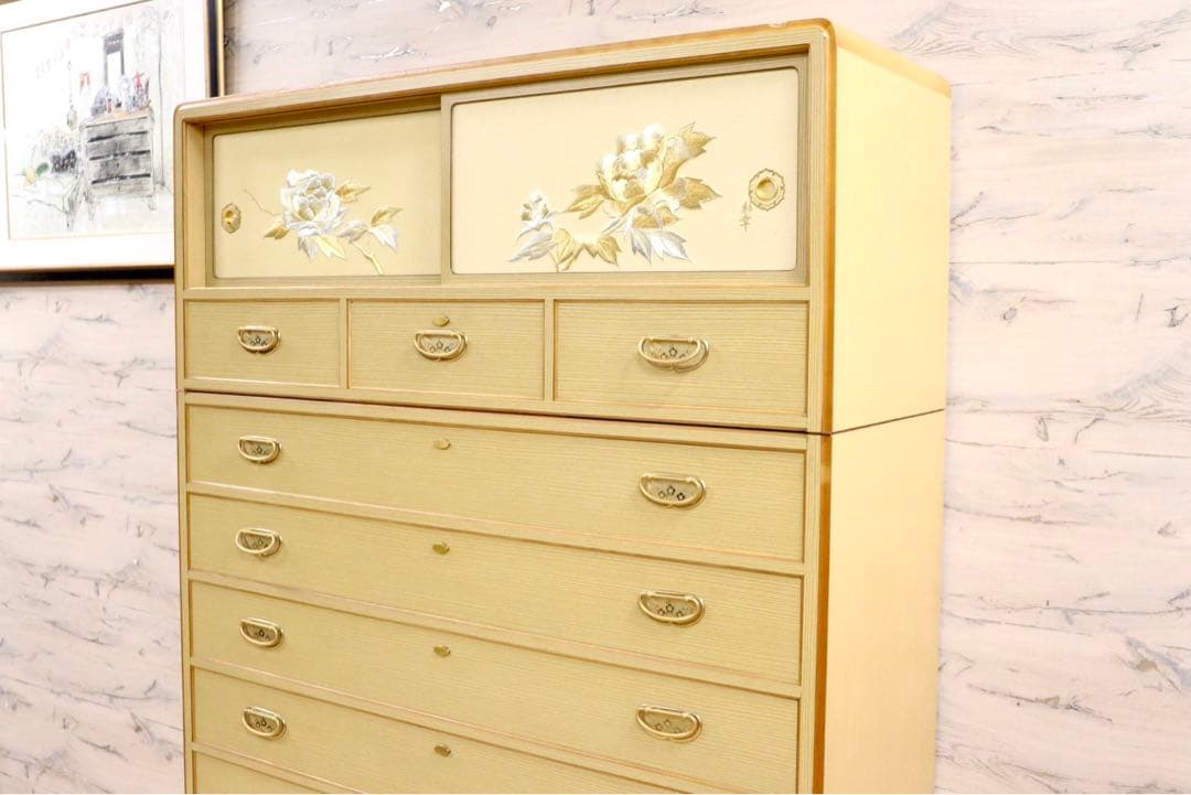 GMGK511○彩幸 整理箪笥 桐箪笥 9段チェスト タンス 収納家具 和家具