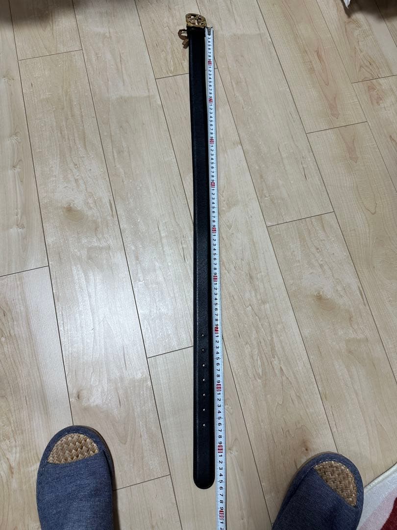 GUCCI ゴールドバックル レザーベルト イタリア製