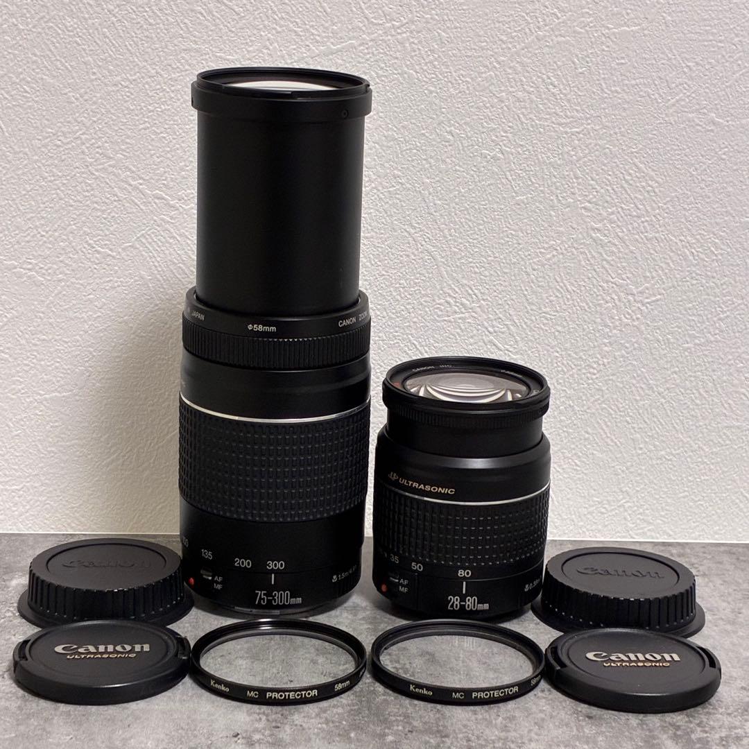 ⭐️美品⭐️キャノン Canon EF75-300, 28-80mm ダブルレンズ
