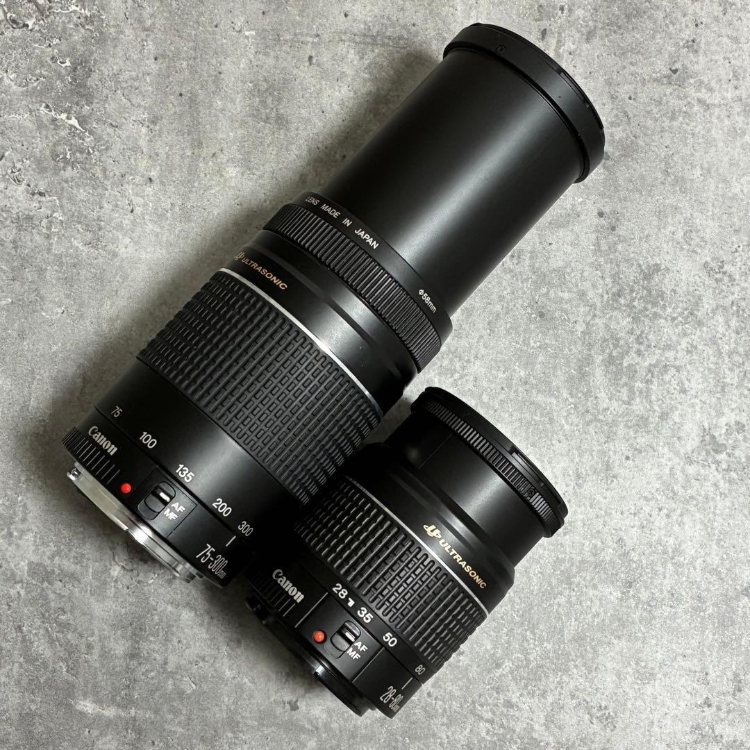 ⭐️美品⭐️キャノン Canon EF75-300, 28-80mm ダブルレンズ