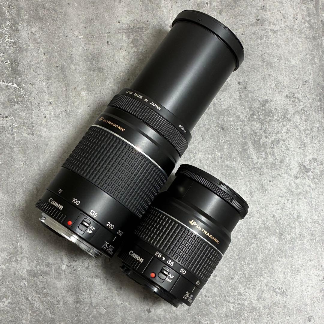 ⭐️美品⭐️キャノン Canon EF75-300, 28-80mm ダブルレンズ