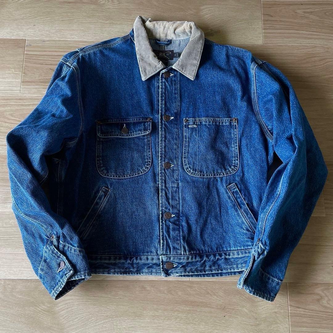 ダブルアールエル　デニムジャケット RRL 90s USA製 襟コーデュロイ M