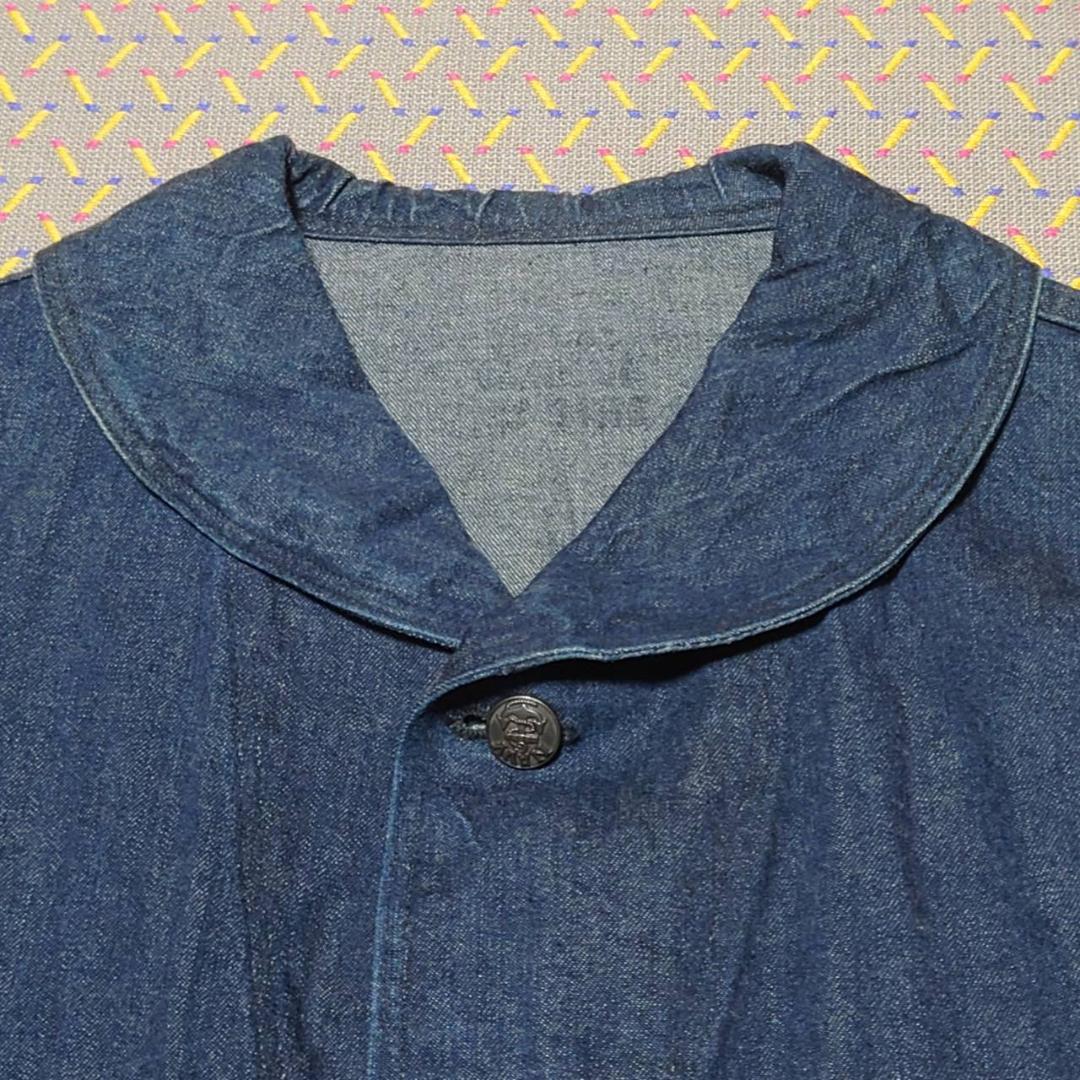 バズリクソンズ ショールカラーデニムカバーオール　42　US NAVY