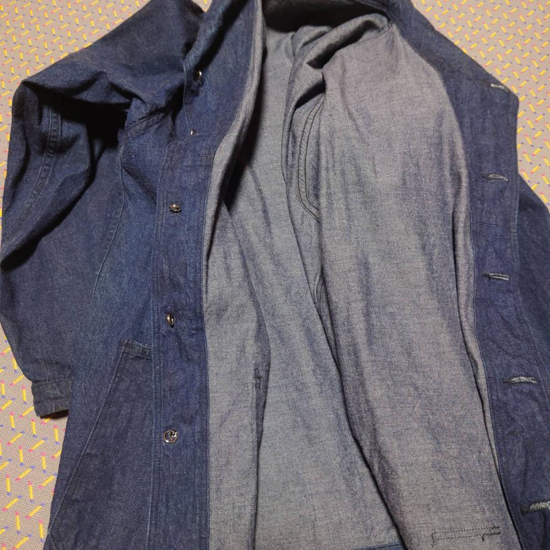 バズリクソンズ ショールカラーデニムカバーオール　42　US NAVY