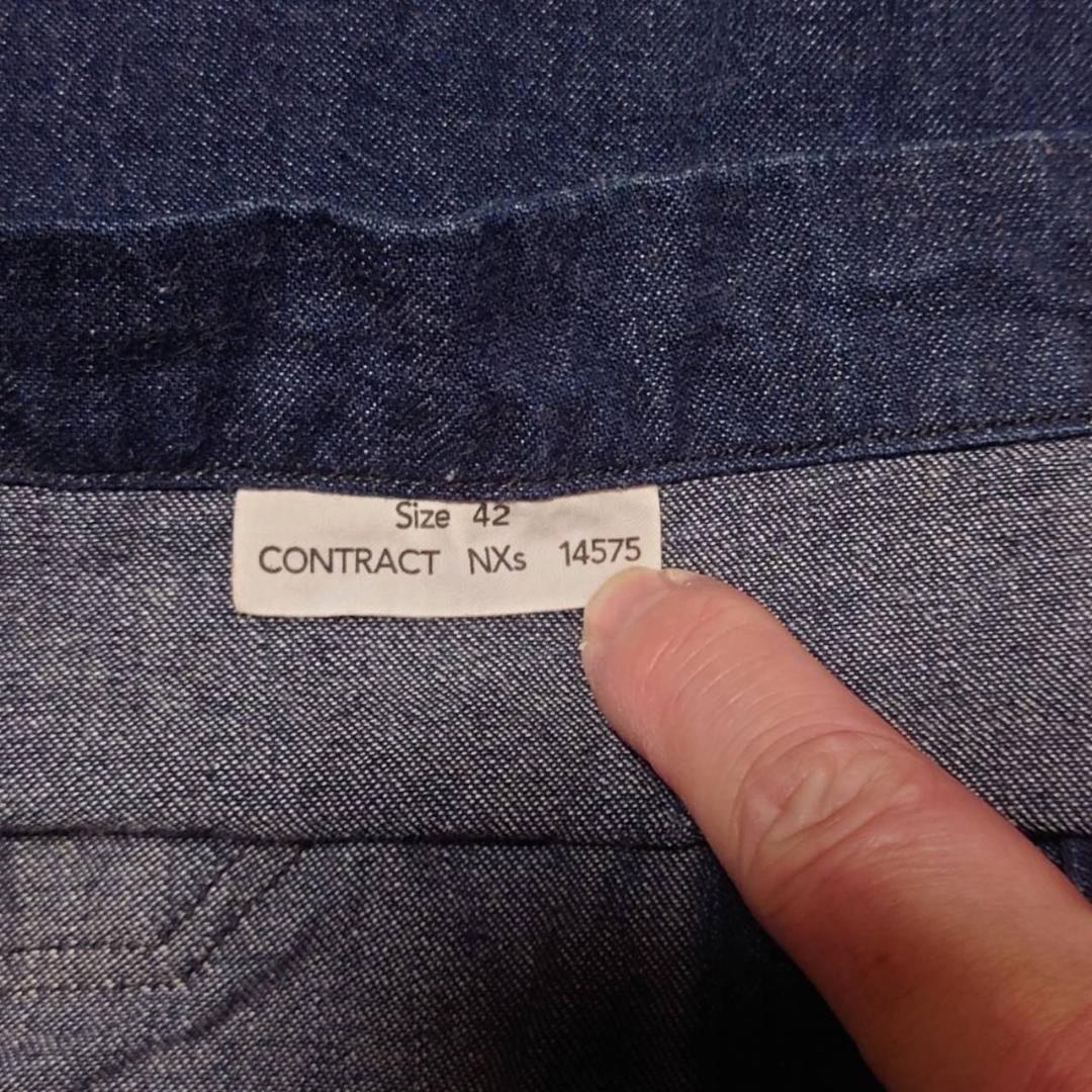 バズリクソンズ ショールカラーデニムカバーオール　42　US NAVY