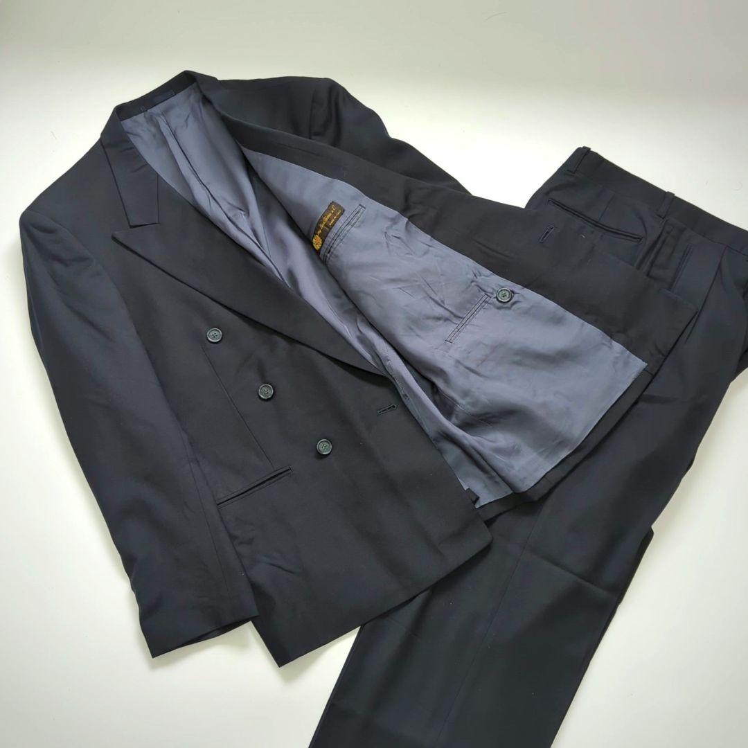 ロロピアーナ✨ポールスミス✨ネイビー ダブルブレスト ビジネススーツ M