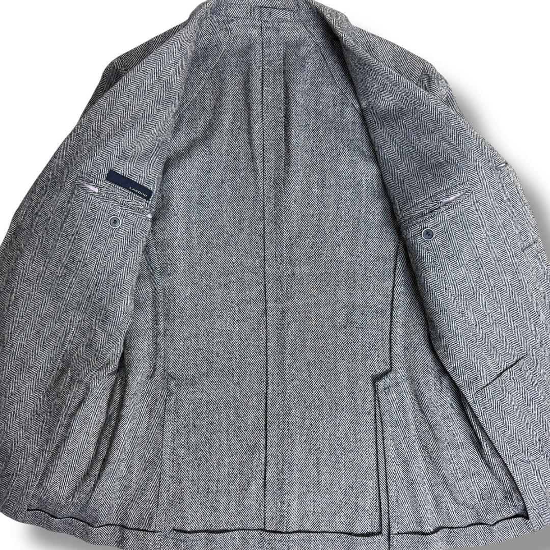 J3524 美品 ラルディーニ リネンシルクヘリンボーンツイードジャケット 46