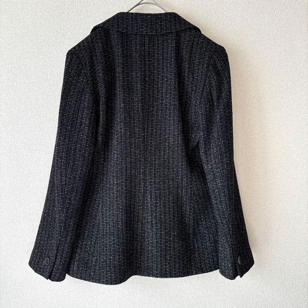 美品✨マックスマーラ テーラード ウール ツイード ジャケット 黒 白 40 L