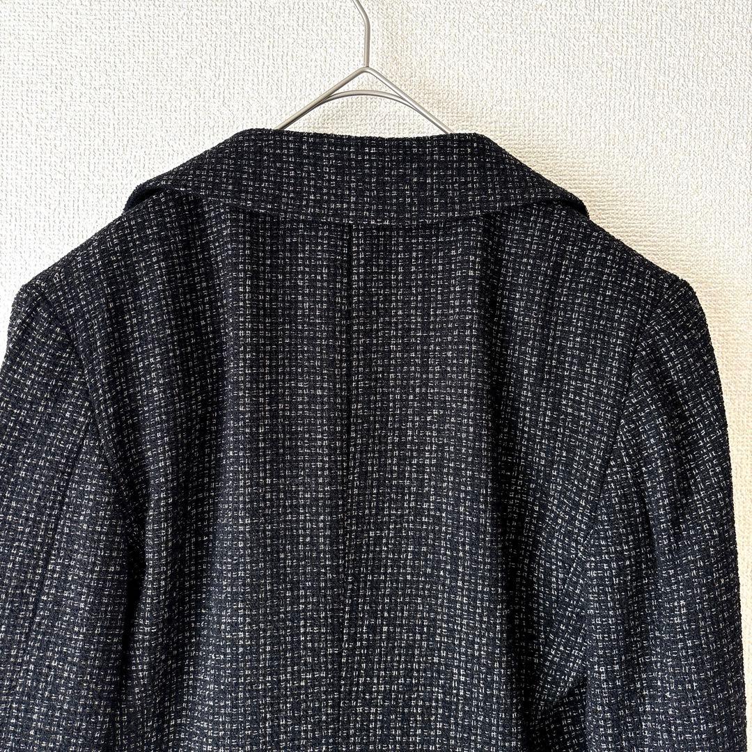 美品✨マックスマーラ テーラード ウール ツイード ジャケット 黒 白 40 L