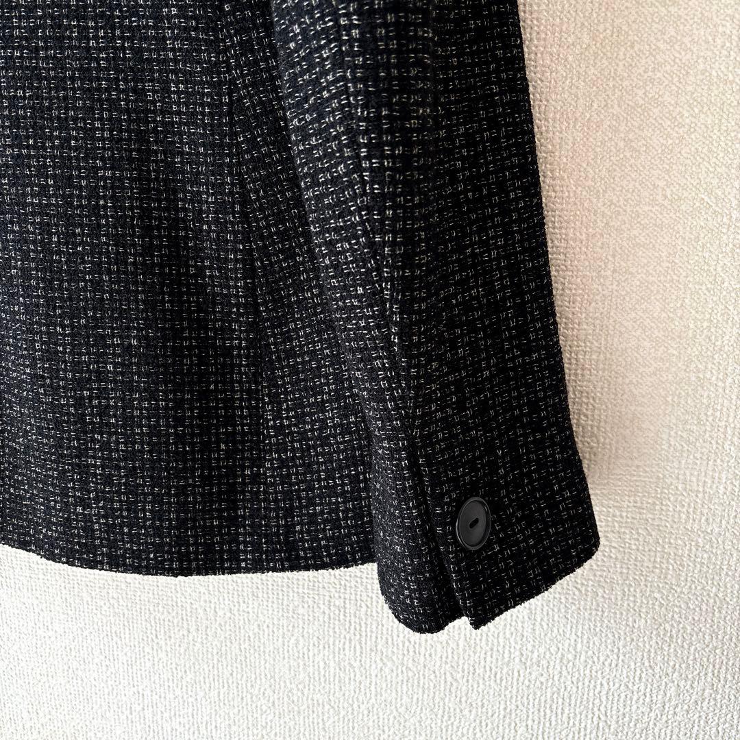 美品✨マックスマーラ テーラード ウール ツイード ジャケット 黒 白 40 L