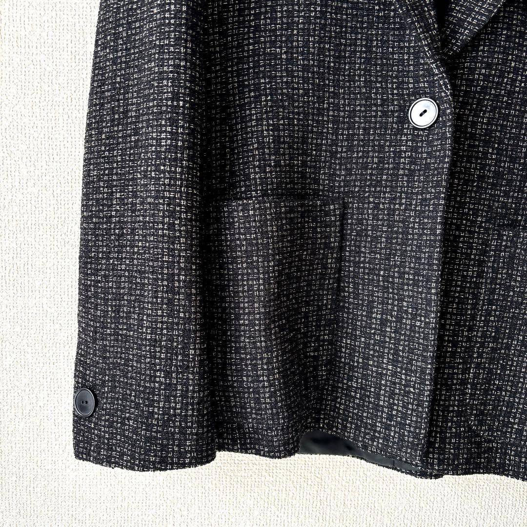 美品✨マックスマーラ テーラード ウール ツイード ジャケット 黒 白 40 L