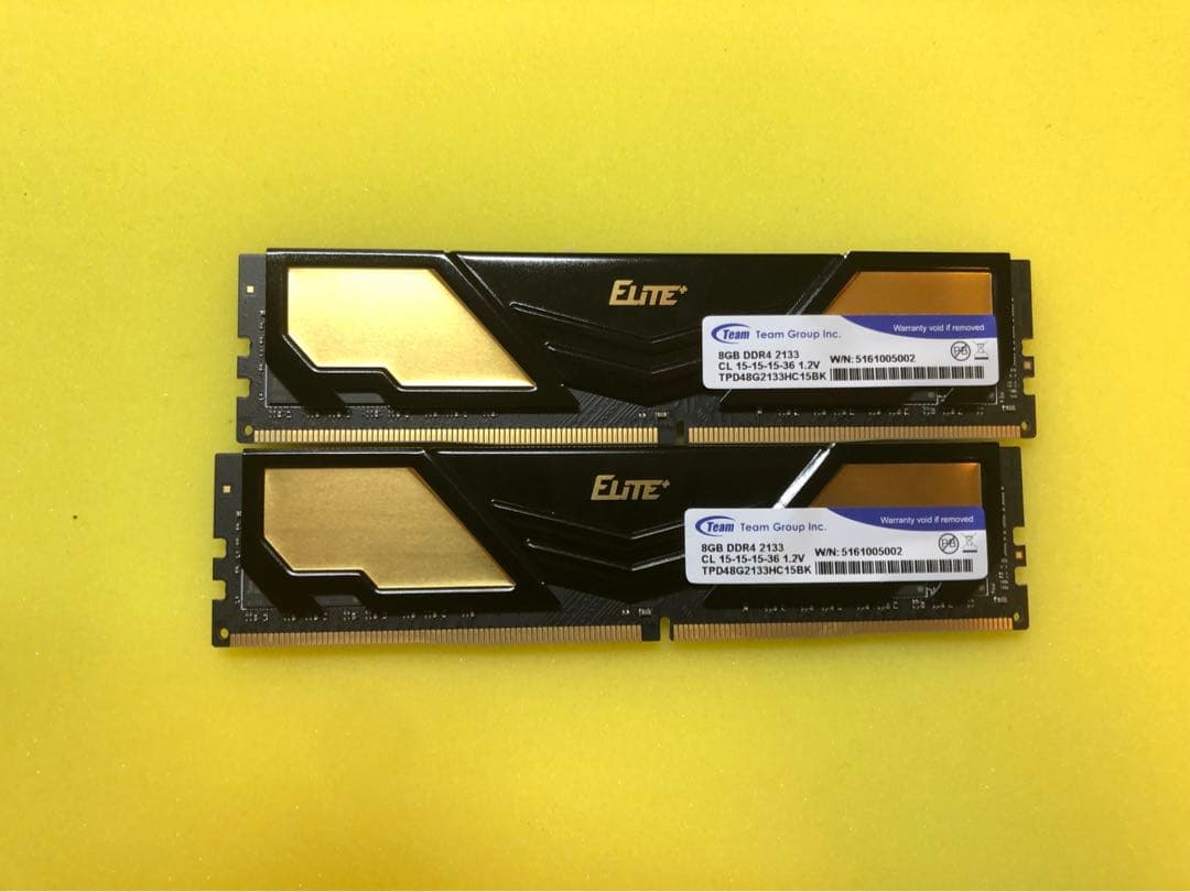 【動作品/テスト済み】Team DDR4-2133 16GB(8GB2枚)