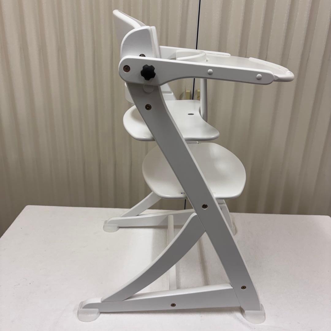 除菌清掃済☆美品☆　大和屋　すくすくチェアイーエヌ　テ―ブル＆ガード付　ホワイト