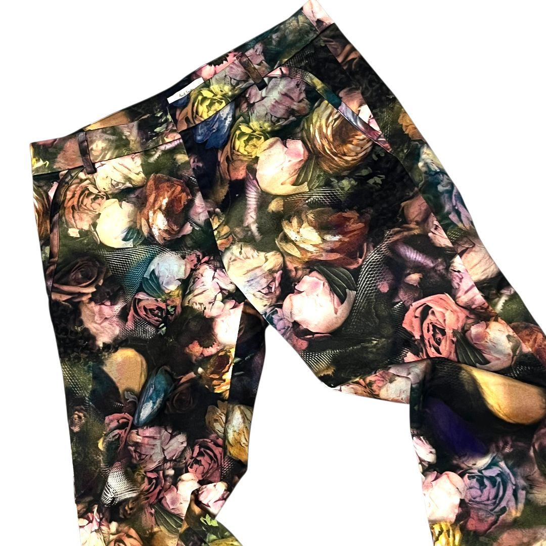 【大きいサイズ】【42】Paul Smith 花柄 ストレッチパンツ レディース